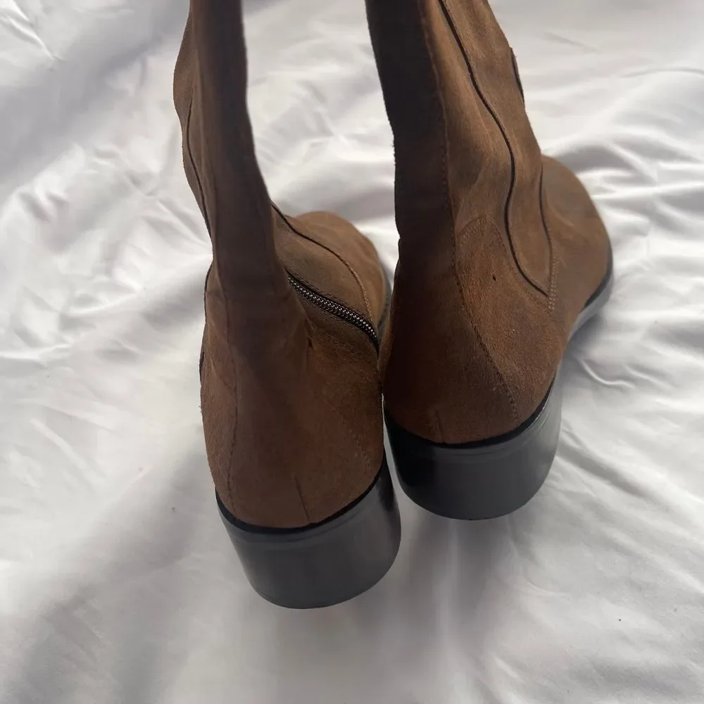 Vintage Donald Pliner Brushed Suede Knee High Riding‎ Boots